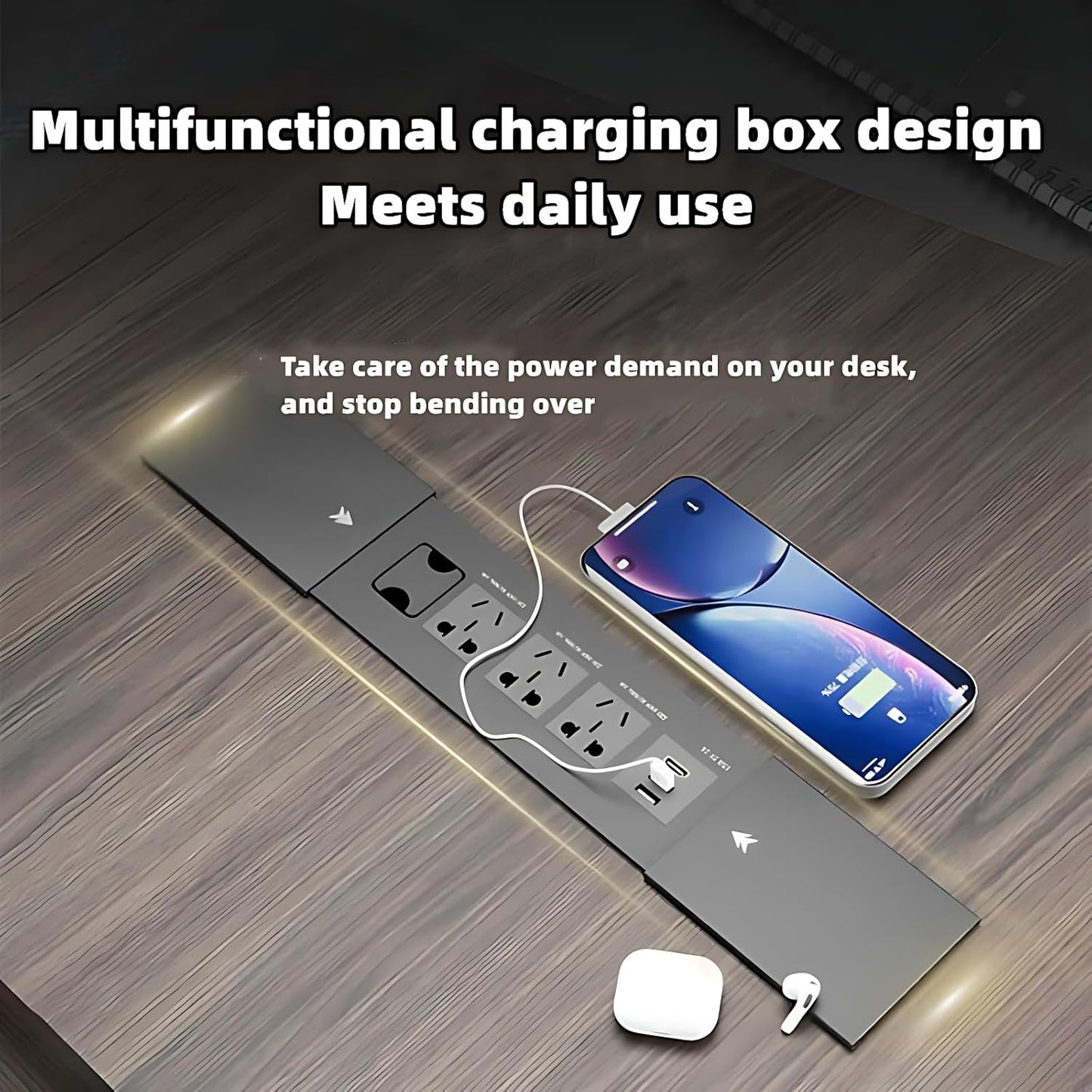 Aihm-Lon Executive Desk with Modern Unique Design 70.86"-125.98"