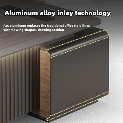 Aihm-Lon Executive Desk with Modern Unique Design 70.86"-125.98"