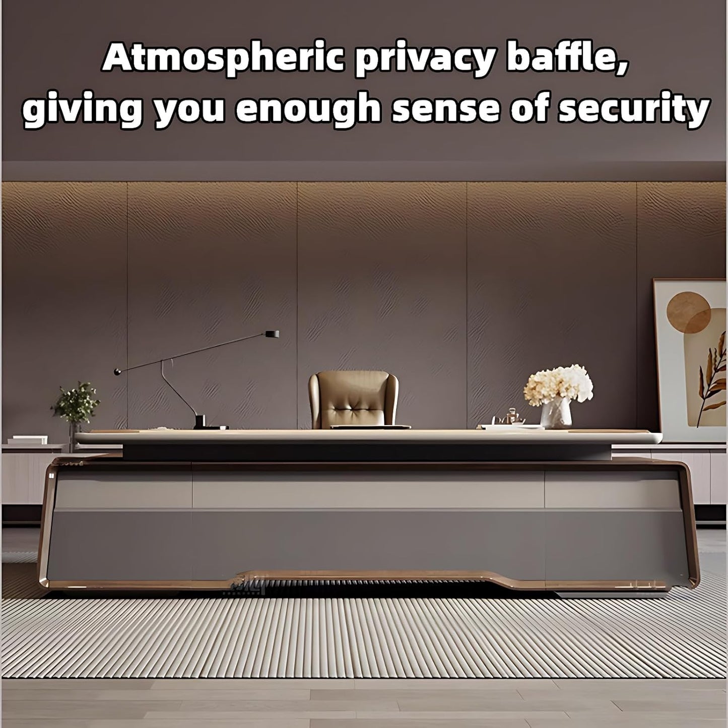 Aihm-Lon Executive Desk with Brown Log Style Drawers 78.7"-141.7"