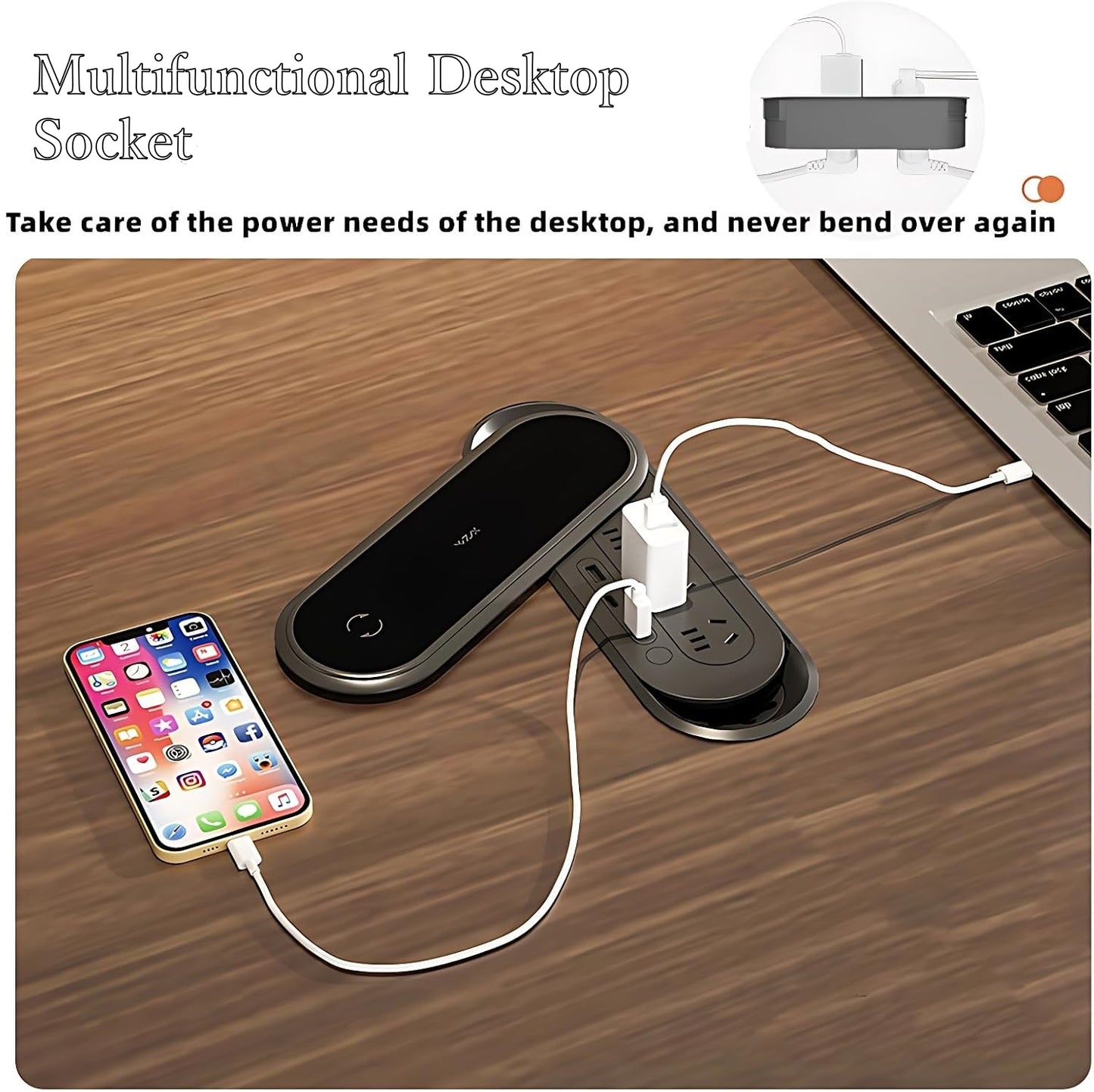 Aihm-Lon Executive Desk with Wooden Office Desktop 78.7"-141.7"