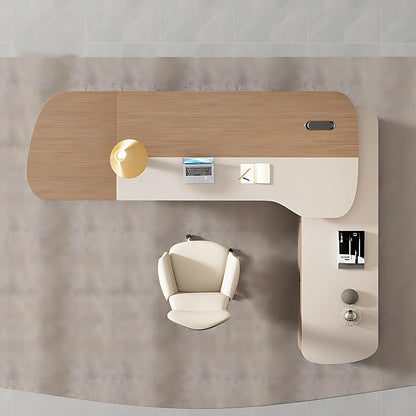 Aihm-Lon Executive Desk with Corner Drawers Cabinet 78.7"-141.7"