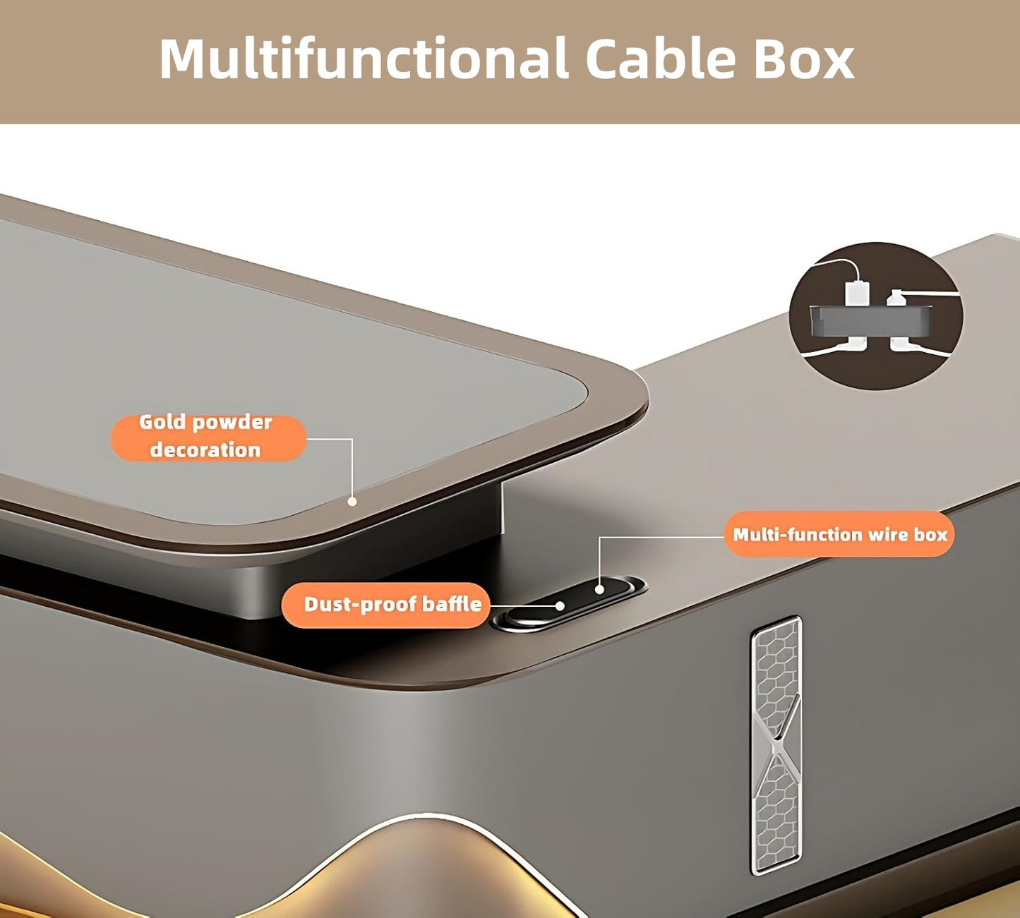 Aihm-Lon Executive Desk with LED Lights 78.7"-141.7"