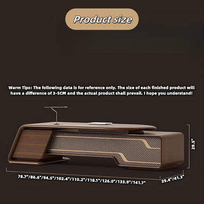 Aihm-Lon Wooden Executive Desk with 4 Large Drawers 78.7"-141.7"