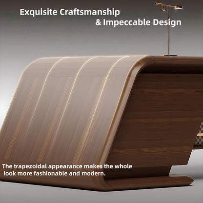 Aihm-Lon Wooden Executive Desk with 4 Large Drawers 78.7"-141.7"