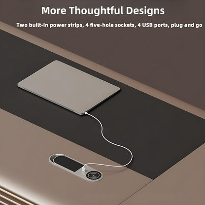 Aihm-Lon Brown Modern Style Executive Desk 78.7"-141.7"