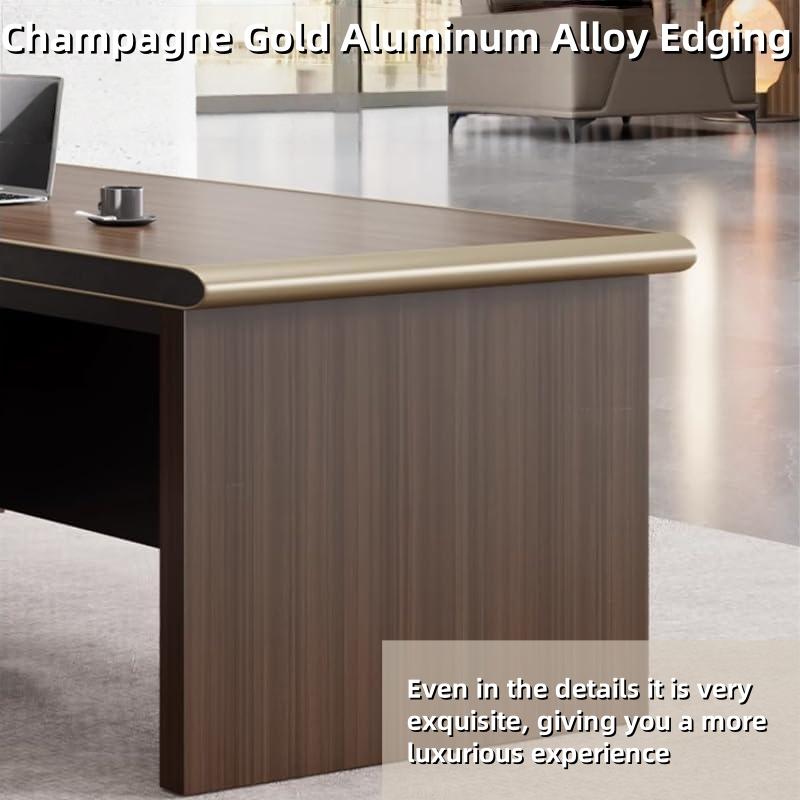 Aihm-Lon L-Shaped Executive Office Desk with Cabinet 78.7"-141.7"