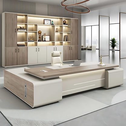 Aihm-Lon Executive Desk with Light Strip 70.9"-133.9"