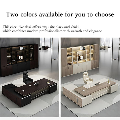 Aihm-Lon Executive Desk with Light Strip 70.9"-133.9"