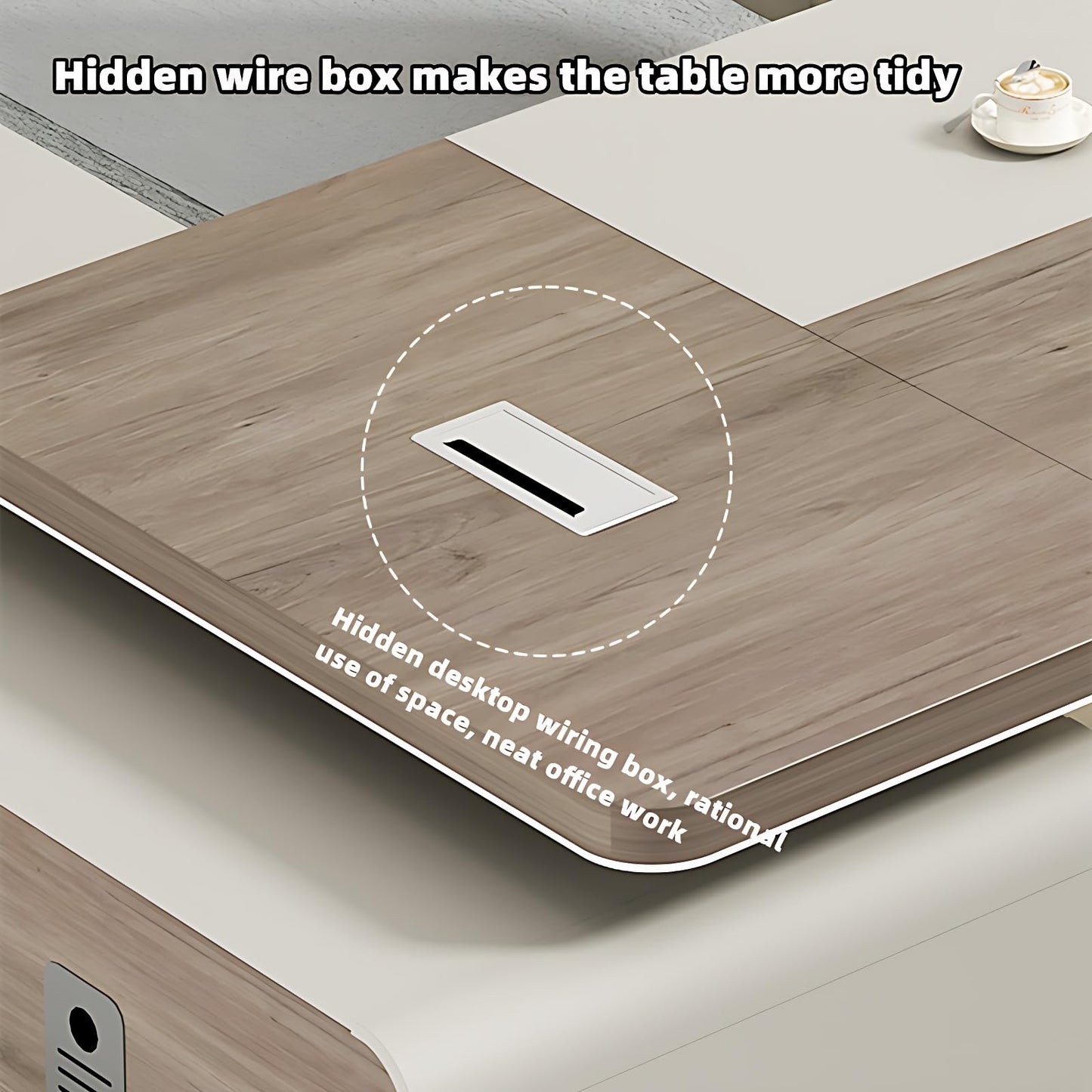 Aihm-Lon Executive Desk with Light Strip 70.9"-133.9"