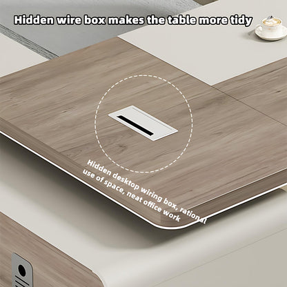 Aihm-Lon Executive Desk with Light Strip 70.9"-133.9"