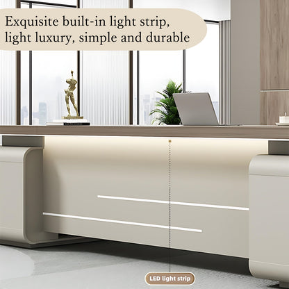 Aihm-Lon Executive Desk with Light Strip 70.9"-133.9"