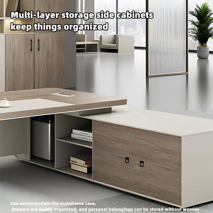 Aihm-Lon Executive Desk with Light Strip 70.9"-133.9"