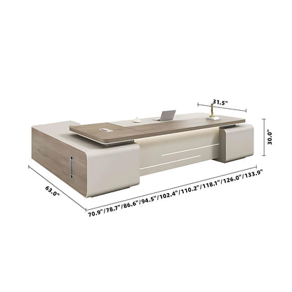 Aihm-Lon Executive Desk with Light Strip 70.9"-133.9"