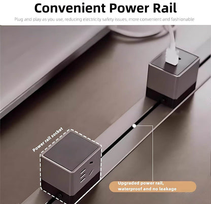 Aihm-Lon L-Shaped Executive Desk with Led Lights 78.7"-133.9"