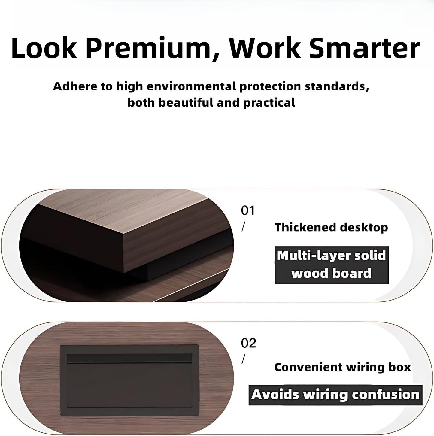 Aihm-Lon Log Style Executive Desk with Storage 78.7"-141.7"