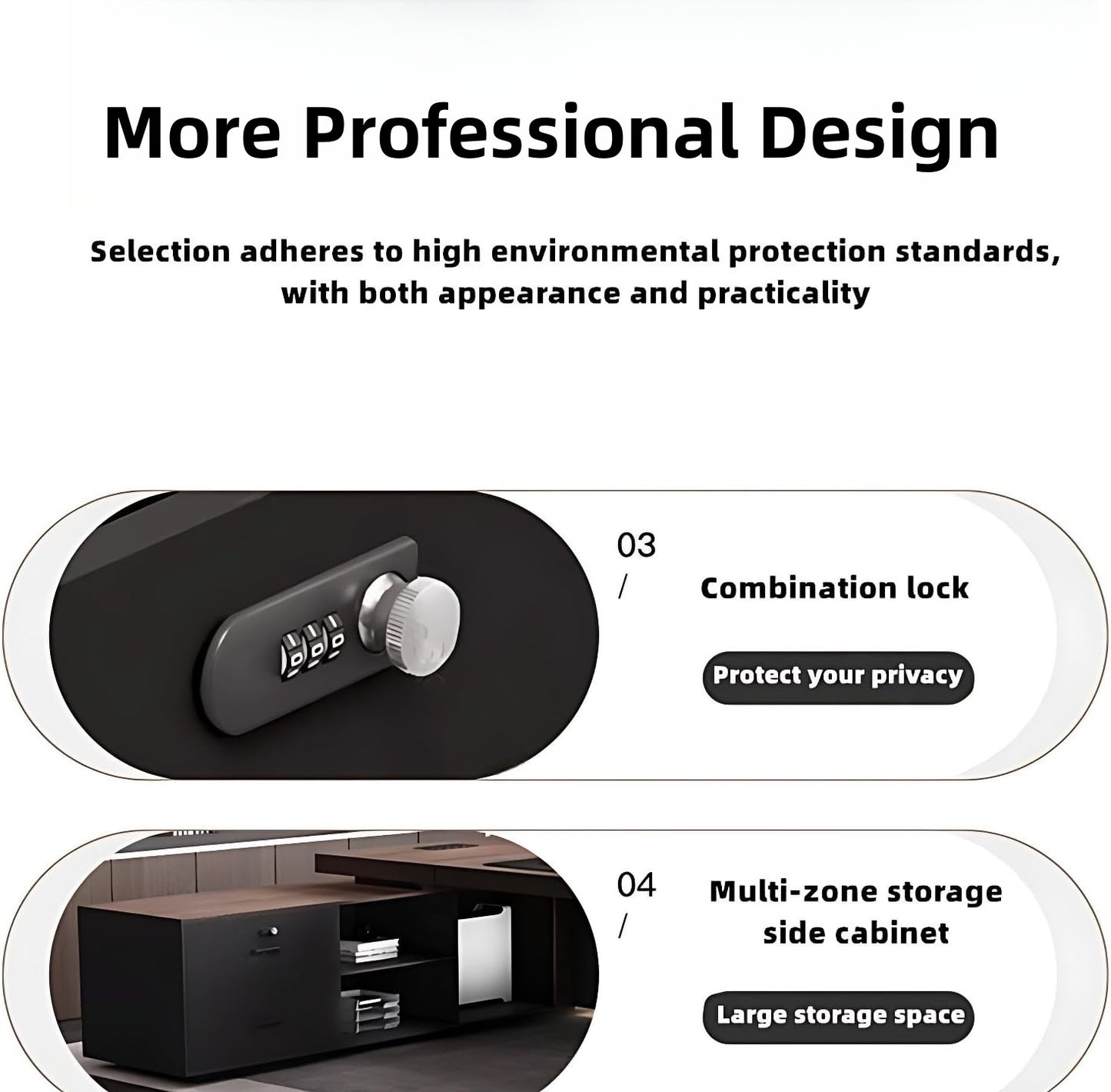 Aihm-Lon Log Style Executive Desk with Storage 78.7"-141.7"