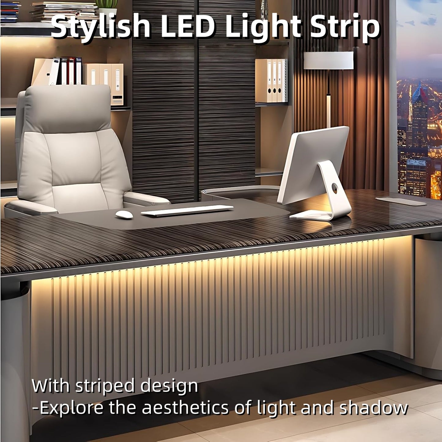 Aihm-Lon L-Shaped Black Executive Office Desk 78.7"-141.7"