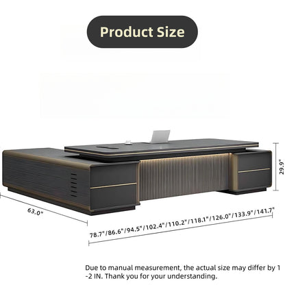 Aihm-Lon Spacious Executive Desk with Drawers 78.7"-141.7"