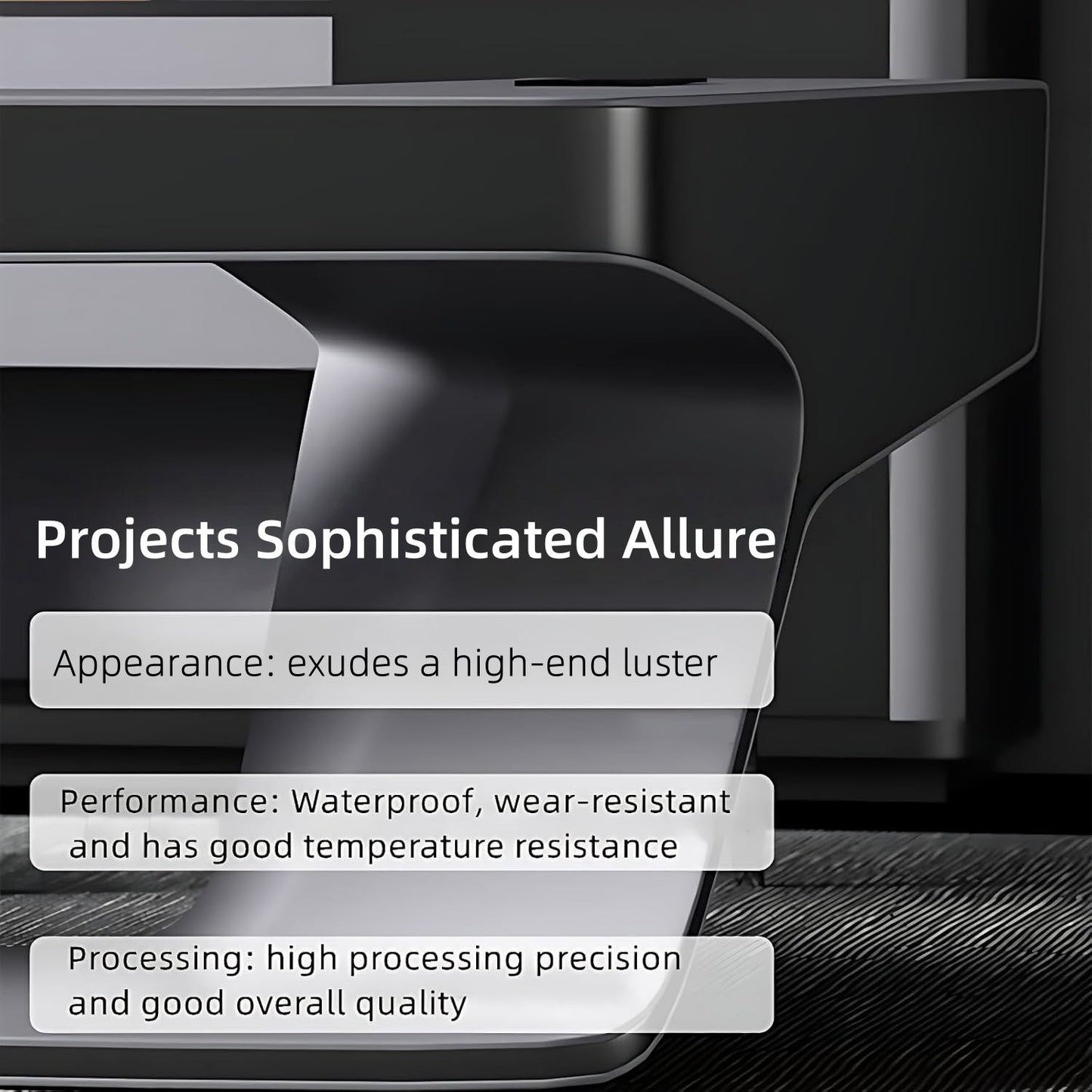 Aihm-Lon Unique Executive Desk with Black Minimalist Design 78.7"-141.7"