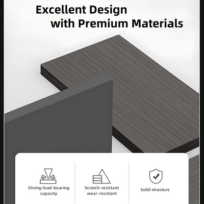 Aihm-Lon Unique Executive Desk with Black Minimalist Design 78.7"-141.7"