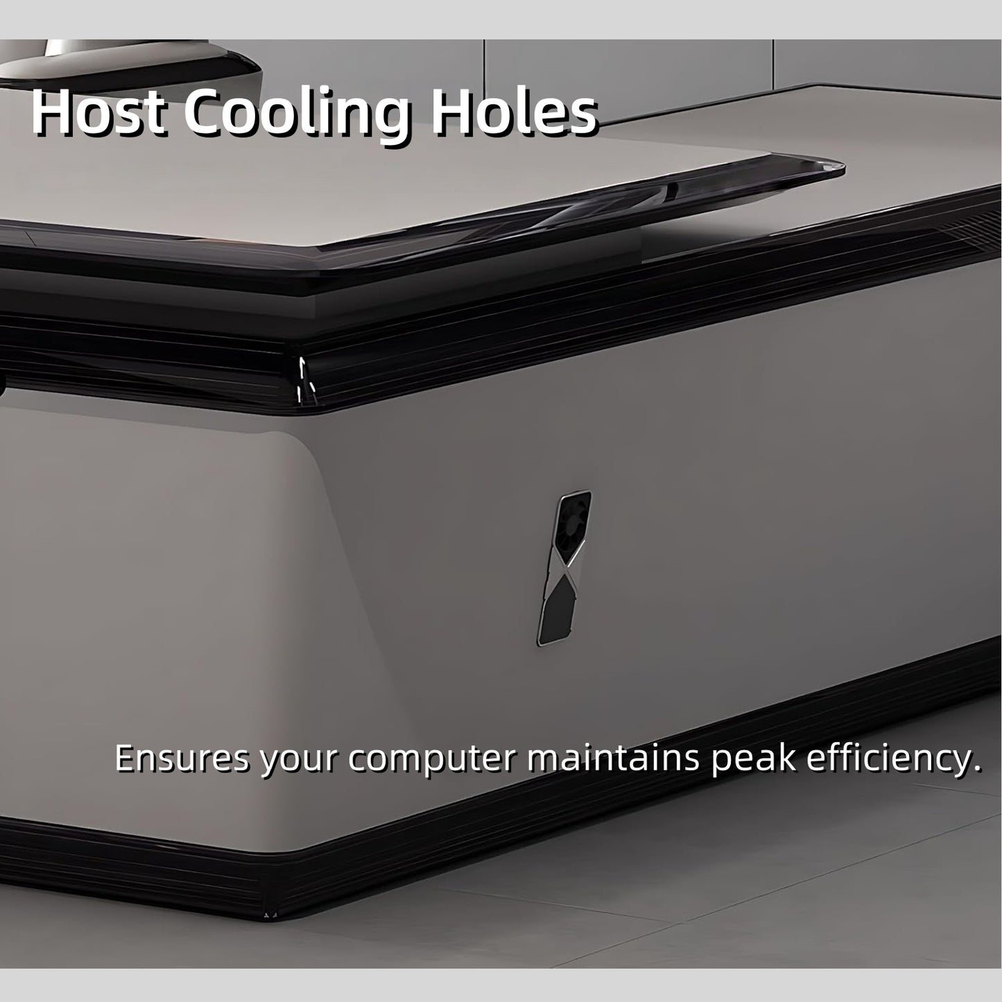 Aihm-Lon Futuristic Executive Desk with Simulated Floating Design 78.7"-141.7"