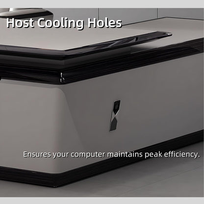 Aihm-Lon Futuristic Executive Desk with Simulated Floating Design 78.7"-141.7"