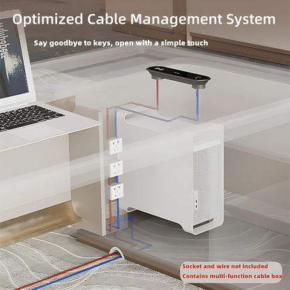 Aihm-Lon Beige Executive Desk with LED Minimalist Warm Wood Design 78.7"-141.7"