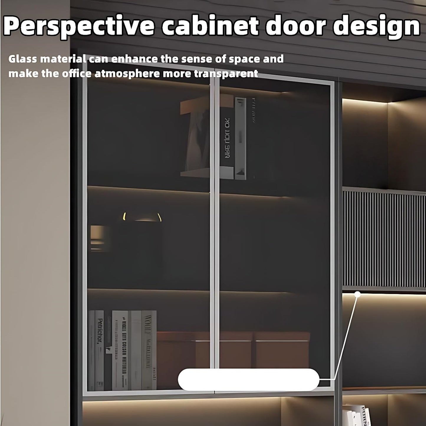 Aihm-Lon Trendy Executive Desk with Elegant Curved LED Light 78.7"-141.7"