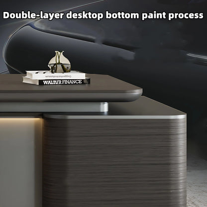 Aihm-Lon Executive Atmospheric l Shaped Desk with LED Light Strip 78.7"-141.7"