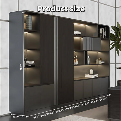 Aihm-Lon Executive Atmospheric l Shaped Desk with LED Light Strip 78.7"-141.7"