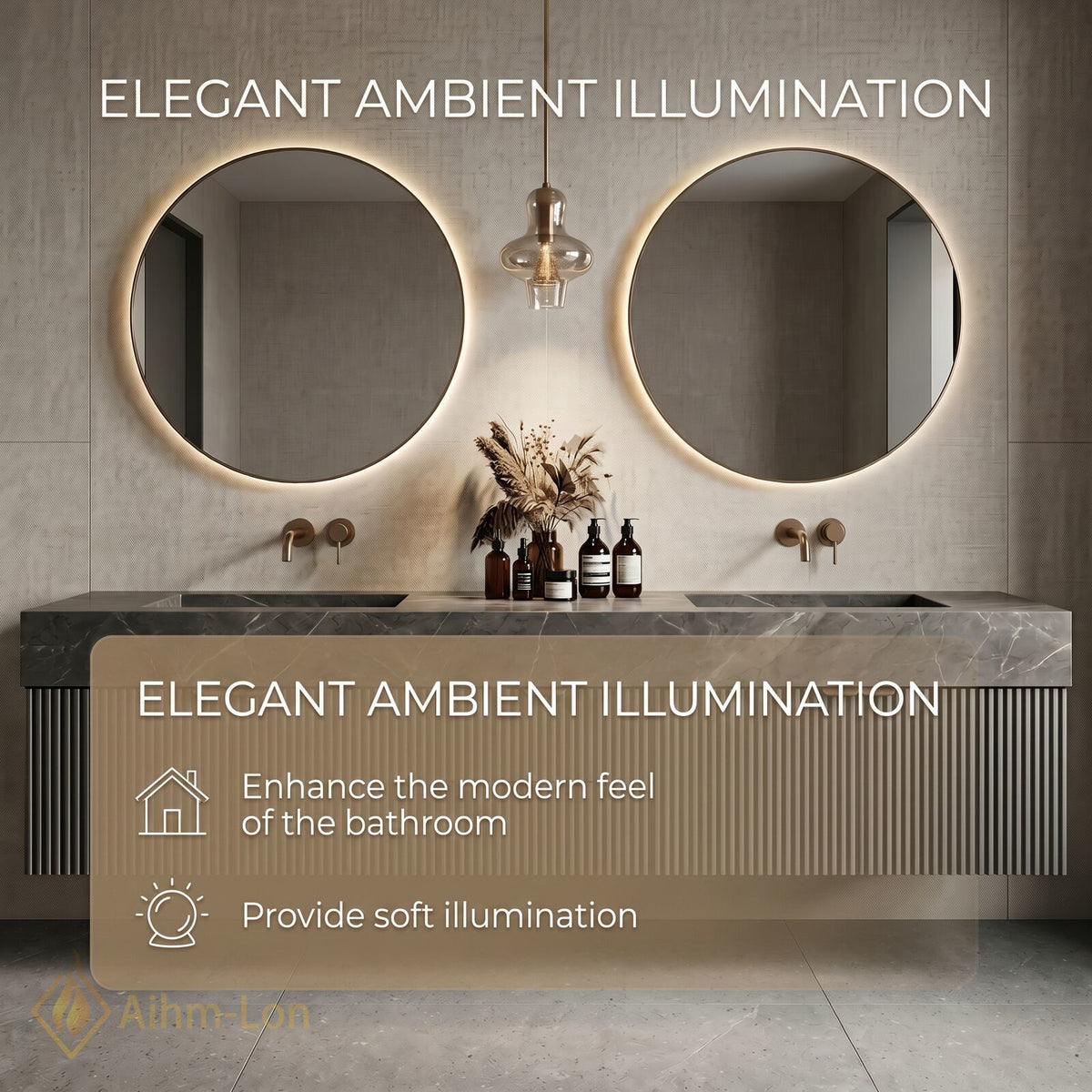 60''-96'' Double Bathroom Vanity with Sink Vertical Ribbed Front Dark Stone Vein