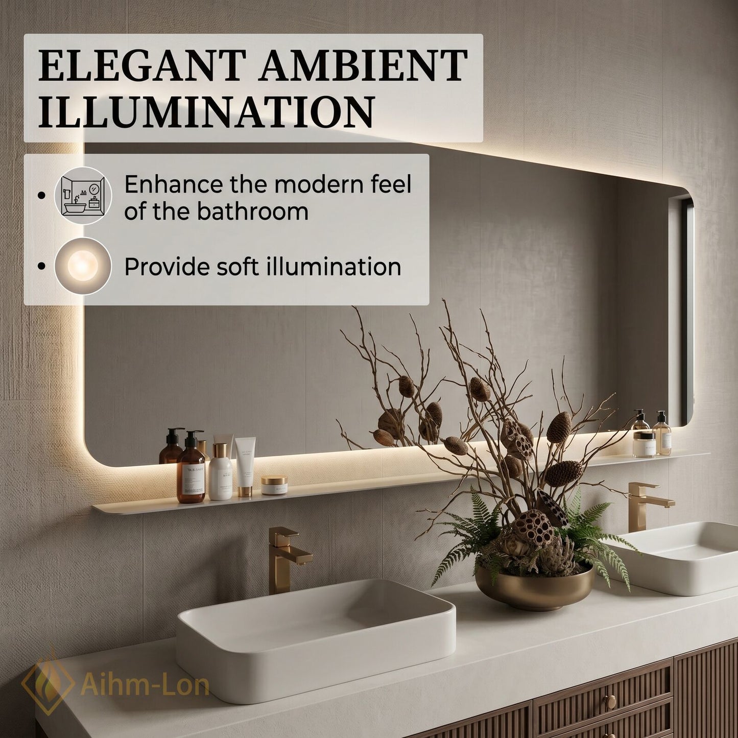 70''-96'' Double Bathroom Vanity with Sink Floating Slatted Warm Wood Tones Vertical