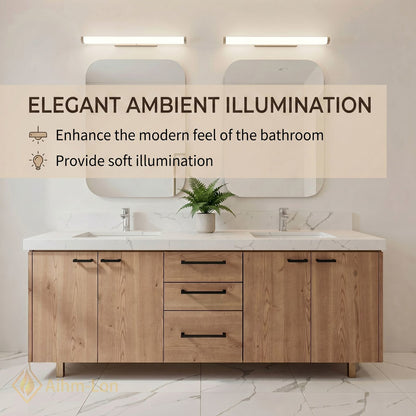 60''-96'' Modern Bathroom Vanity with Sink Marble Gold Wood Floating Drawers