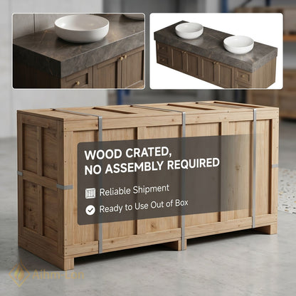 76''-96'' Double Bathroom Vanity with Sink Wall-Mounted Wall-Mount Modern Sleek Silhouette Dark