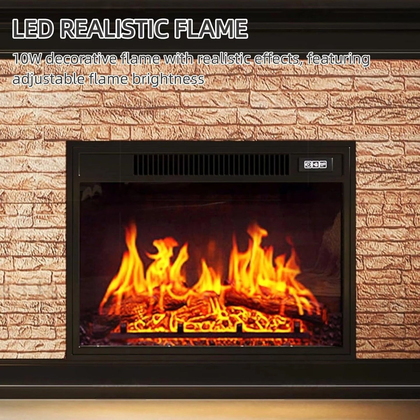 Aihm-Lon Rustic Electric Fireplace Includes Faux Stone Texture 47”