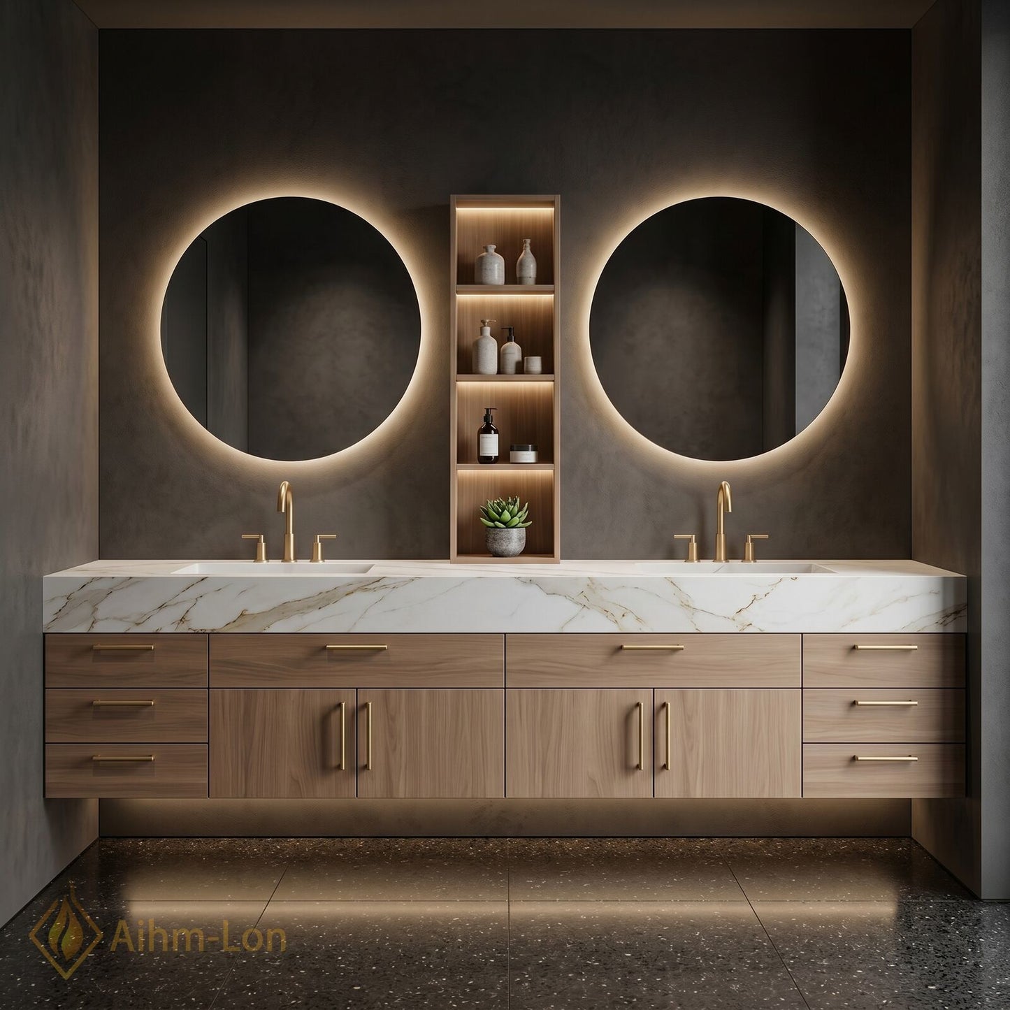 78''-96'' Dual Bathroom Vanity with Sink White-Marble White Floating Wall-Mounted Wall-Mount Basins