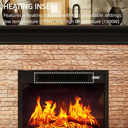 Aihm-Lon Rustic Electric Fireplace Includes Faux Stone Texture 47”