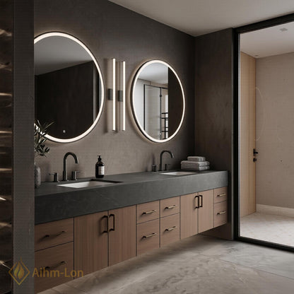 70''-96'' Double Bathroom Vanity with Sink Warm-Walnut Modern Floating Storage Finish