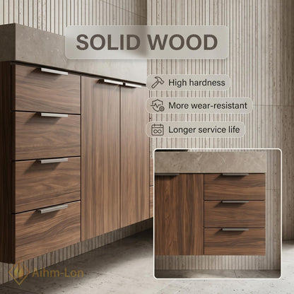 72''-96'' Double Bathroom Vanity with Sink Wood Stone-Top Grain Open Drawers