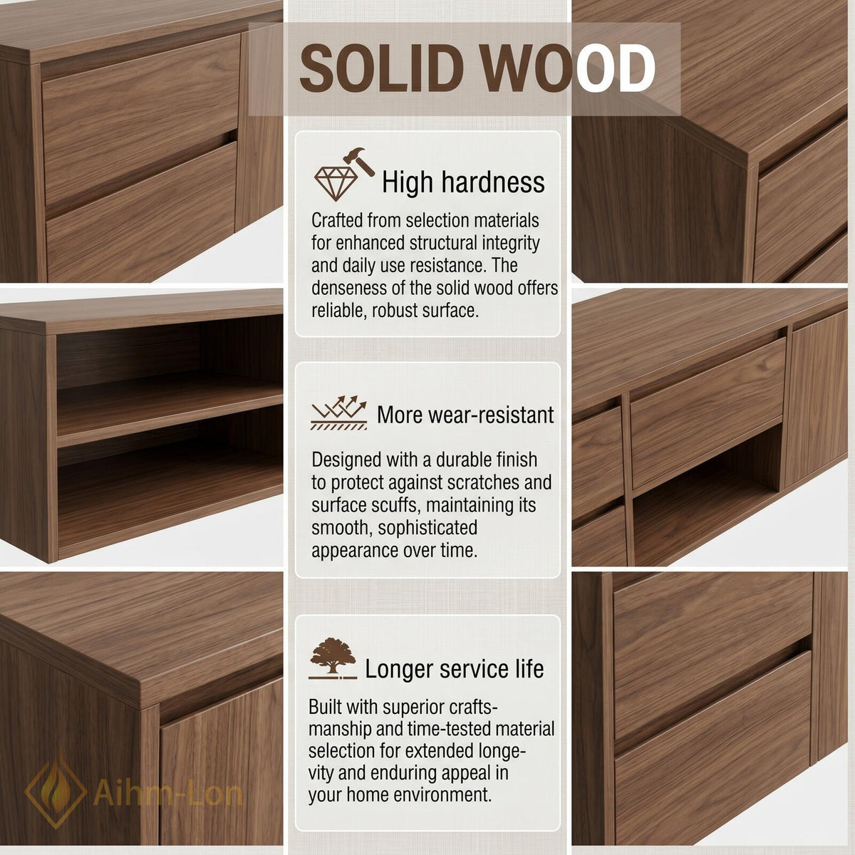 60''-96'' Double Bathroom Vanity with Sink Modern Warm Wood Finish Large Mirror