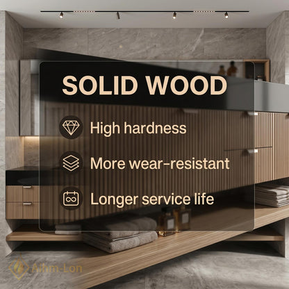 78''-96'' Modern Floating Double Bathroom Vanity with Sink Wood Grain Slatted Drawer