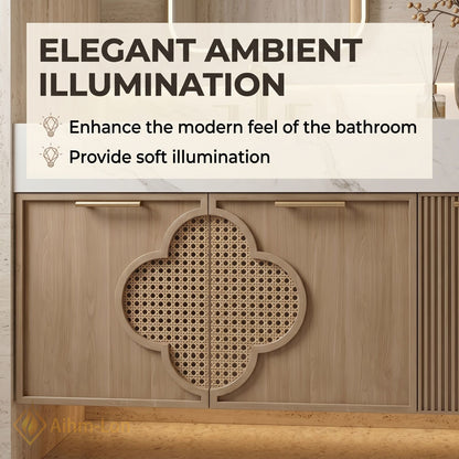72''-96'' Double Bathroom Vanity with Sink Carved Lattice Doors Floating Design Marble