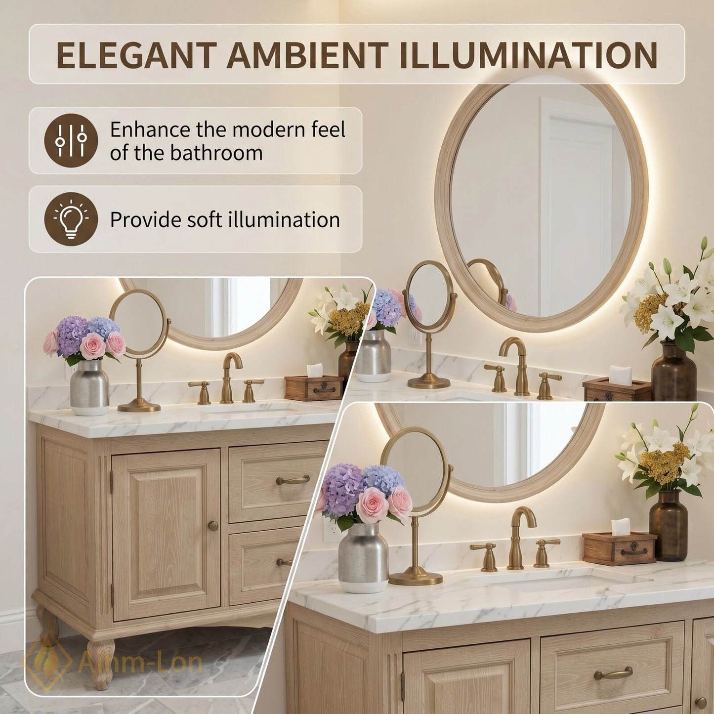48''-64'' Classic Bathroom Vanity with Sink Raised Panel Marble Curved Leg Drawers