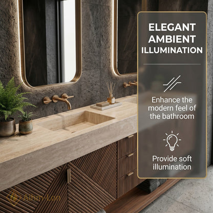 72''-96'' Double Bathroom Vanity with Sink Geometric Wood Doors Stone-Effect Countertop Stone