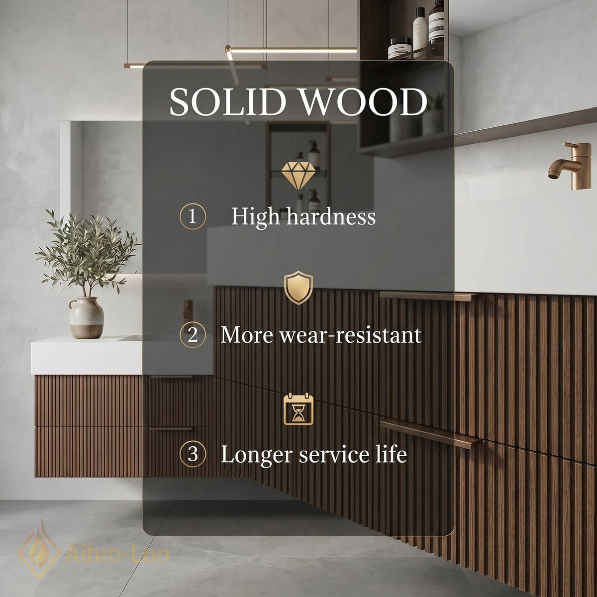 60''-96'' Double Bathroom Vanity with Sink Modern Slatted Wood Front White Solid Storage