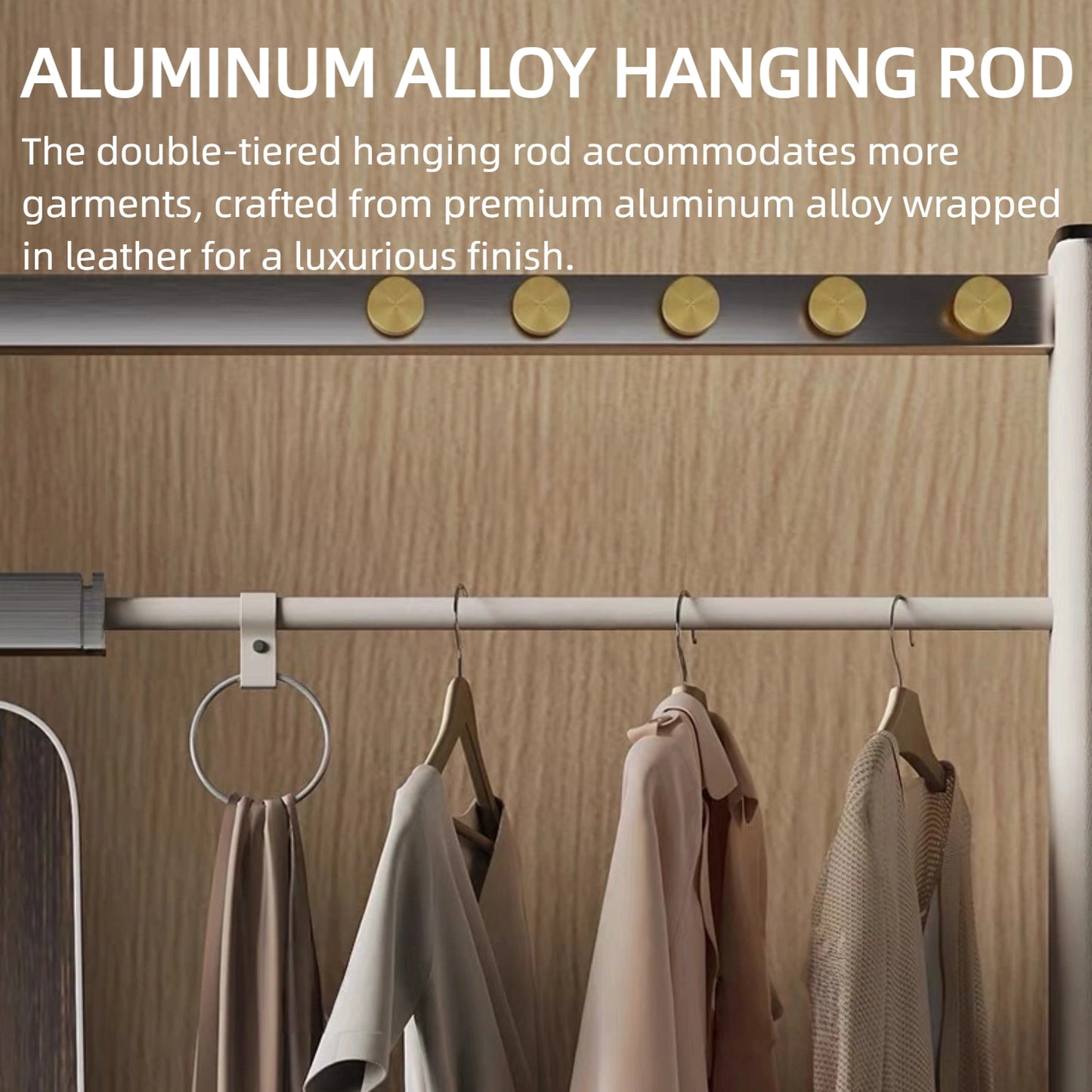 Aihm-Lon Durable Clothes Rack with Ample Hook Design for Bedroom 43’’