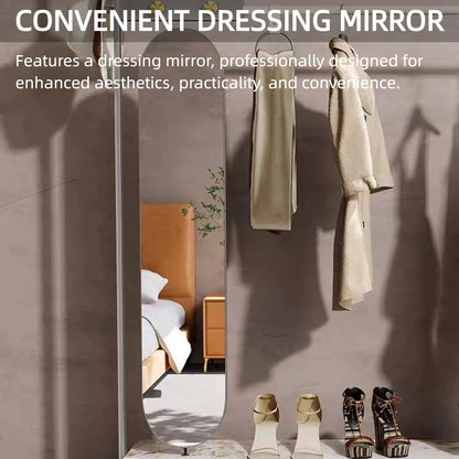 Aihm-Lon Luxurious Clothes Rack with Textured Countertop&Dressing Mirror 43’’