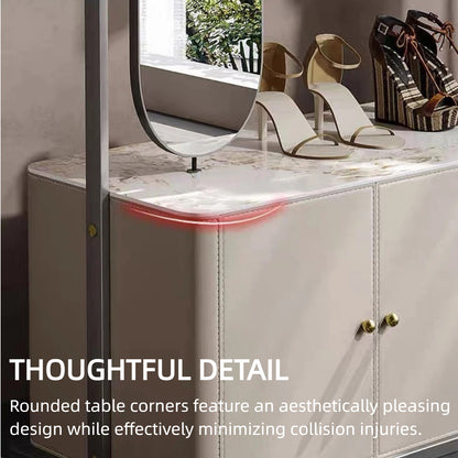 Aihm-Lon Luxurious Clothes Rack with Textured Countertop&Dressing Mirror 43’’