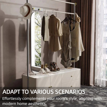 Aihm-Lon Luxurious Clothes Rack with Textured Countertop&Dressing Mirror 43’’