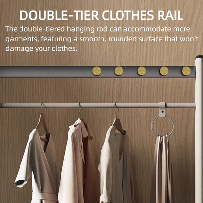 Aihm-Lon Laundry Clothes Racks for Hanging Clothes&Curved Leather Drawers 35’’